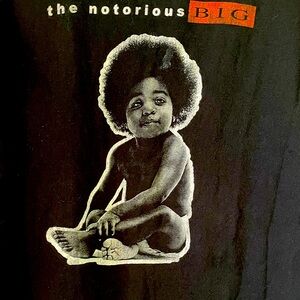 Black Graphic Tee with Notorious B.I.G. Design